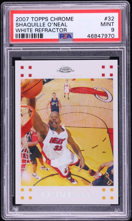 2007 Topps Chrome White Refractor Shaquille O'Neal /99 #32 PSA 9 MINT