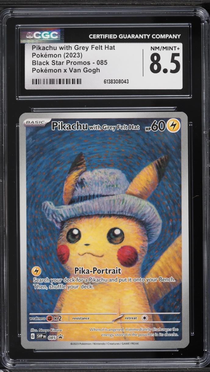 2023 Pokemon SV Promo Van Gogh Full Art Pikachu With Grey Felt Hat #85 CGC 8.5 NM-MT+
