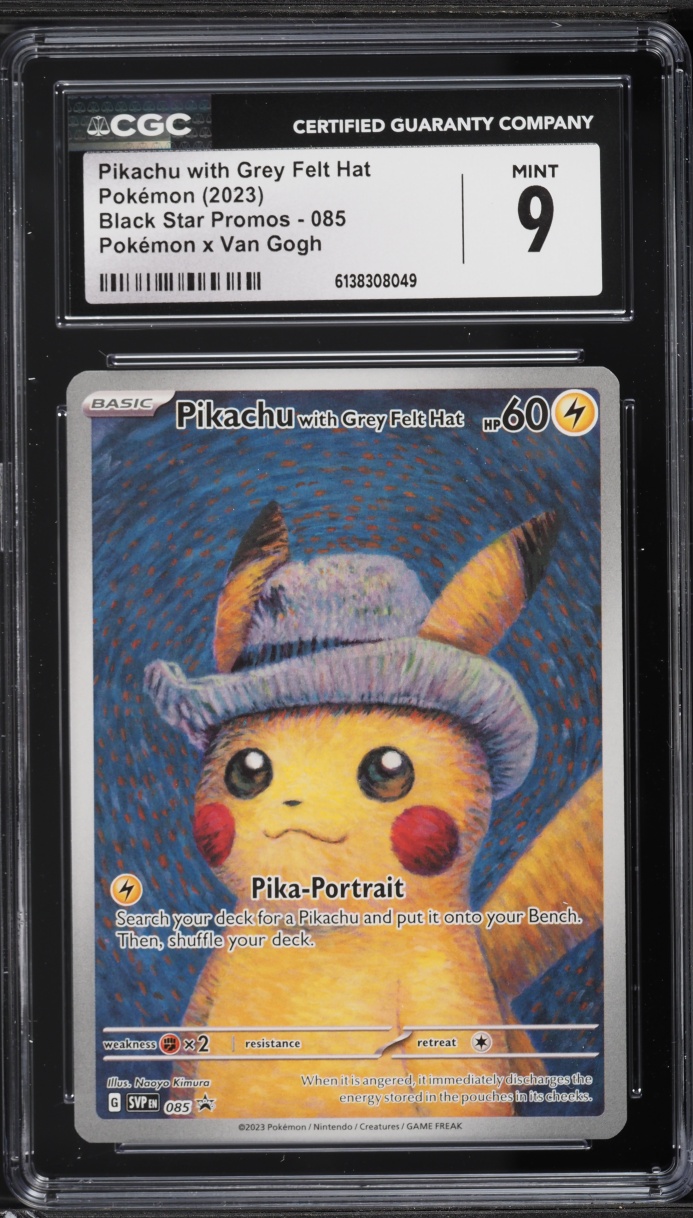 2023 Pokemon Scarlet & Violet Promo Van Gogh Full Art Pikachu With Grey Felt Hat #85 CGC 9 MINT
