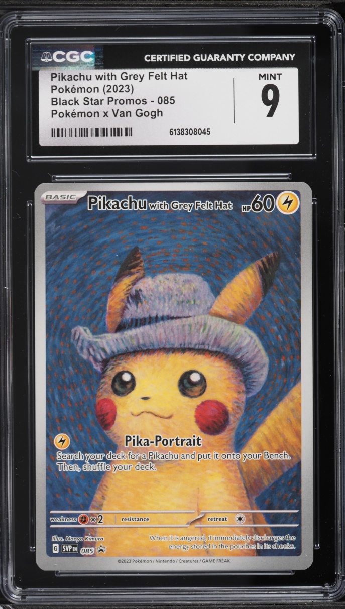 2023 Pokemon Scarlet & Violet Promo Van Gogh Full Art Pikachu With Grey Felt Hat #85 CGC 9 MINT