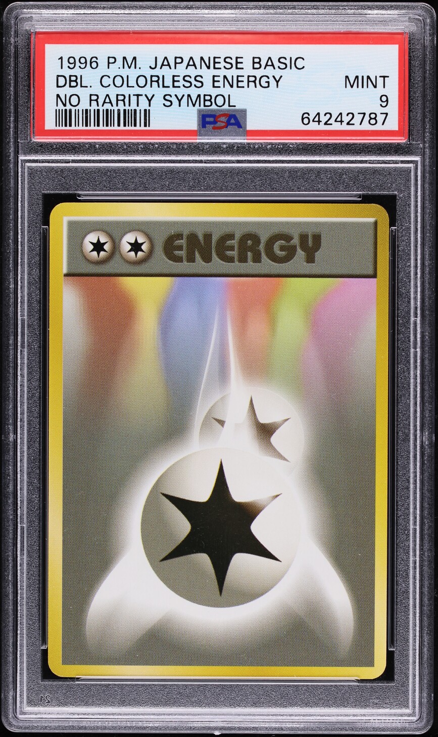 1996 Pokemon Japanese Base Set No Rarity Symbol Double Colorless Energy PSA 9
