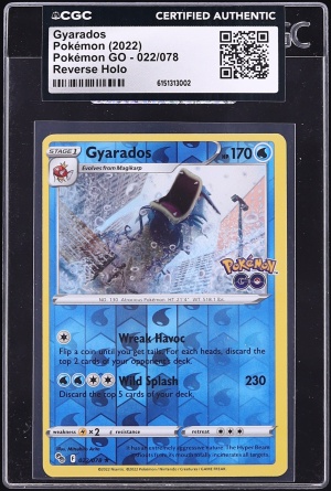 2022 Pokemon Sword & Shield Pokemon GO Reverse Holo Gyarados #022 CGC AUTH