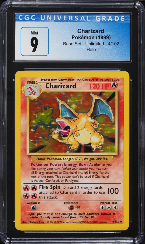 1999 Pokemon Base Set Holo Charizard #4 CGC 9 MINT