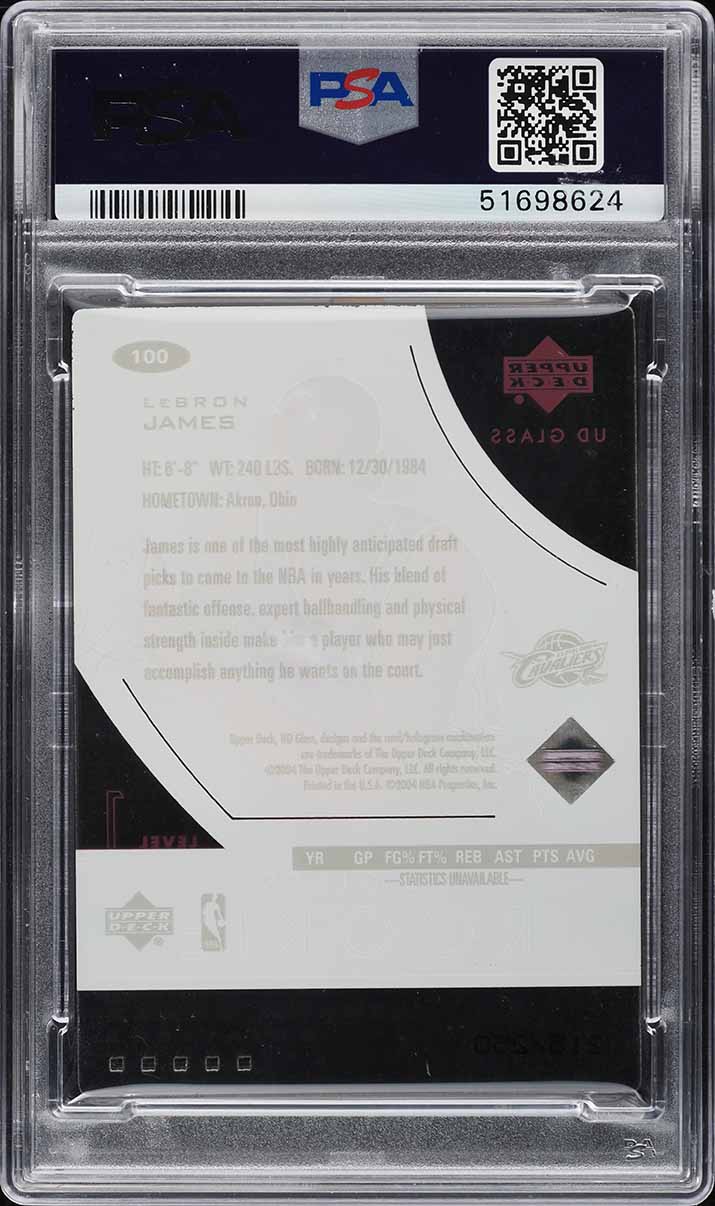 2003 Upper Deck Glass LeBron James ROOKIE /250 #100 PSA 10 GEM MINT