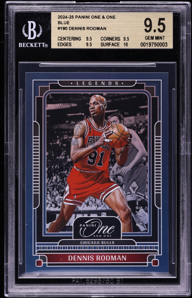 2024 Panini One & One Blue Dennis Rodman /35 #180 BGS 9.5 GEM MINT