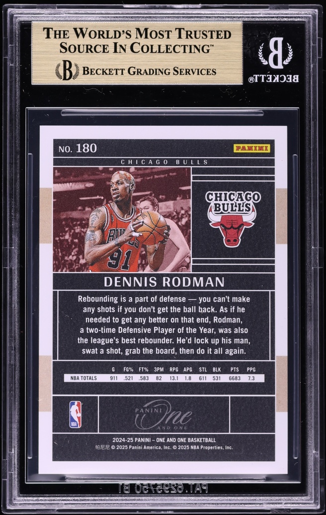 2024 Panini One & One Blue Dennis Rodman /35 #180 BGS 9.5 GEM MINT