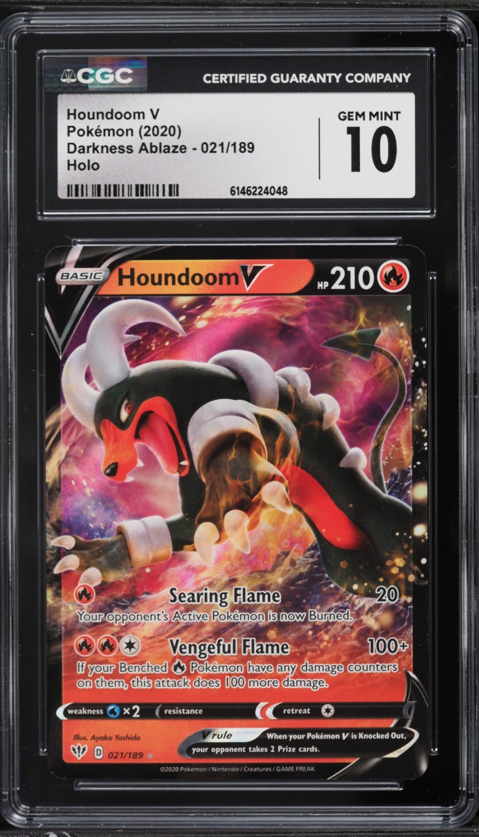 2020 Pokemon Sword & Shield Darkness Ablaze Houndoom V #21 CGC 10 GEM MINT