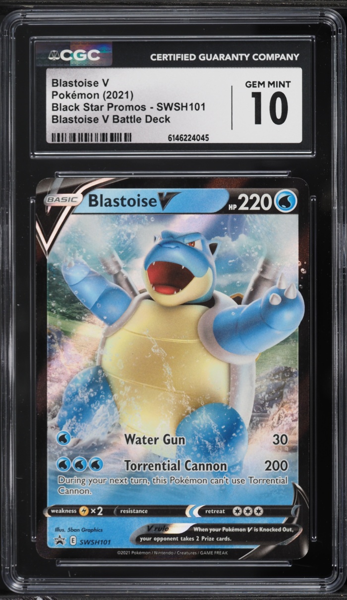2021 Pokemon Sword & Shield Black Star Promo Battle Deck Blastoise V #SWSH101 CGC 10 GEM MINT