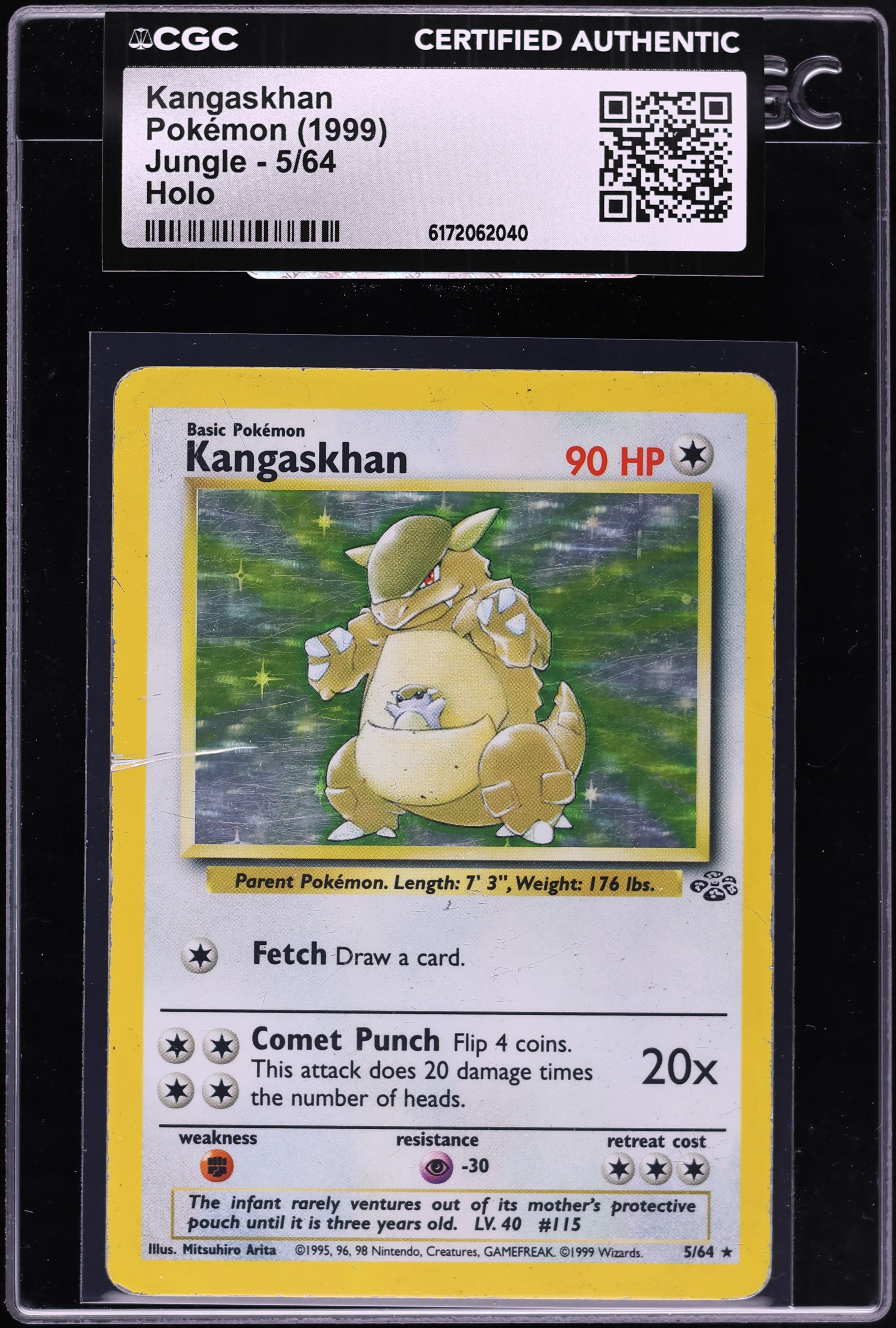 1999 Pokemon Jungle Holo Kangaskhan #5 CGC AUTH