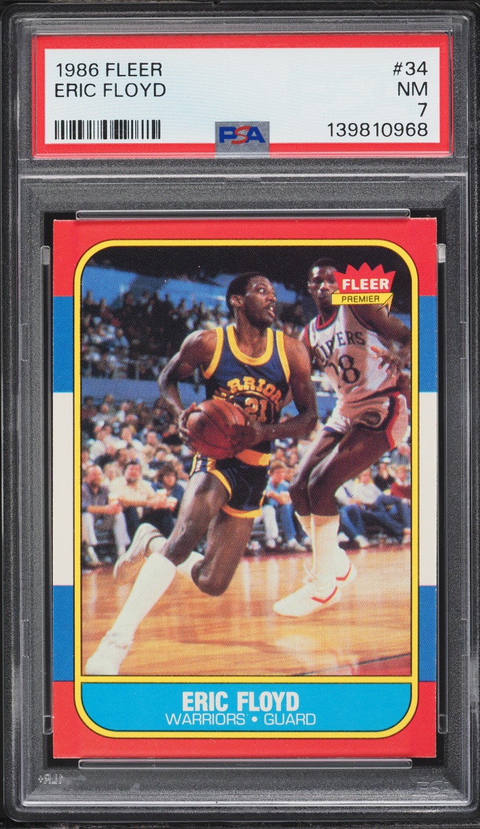 1986 Fleer Basketball Eric Floyd #34 PSA 7 NRMT