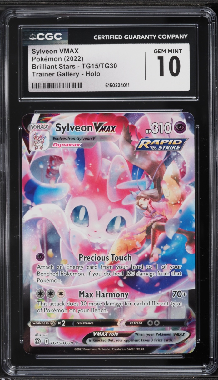 2022 Pokemon Sword & Shield Brilliant Stars CHR Sylveon VMAX #TG15 CGC 10 GEM MINT