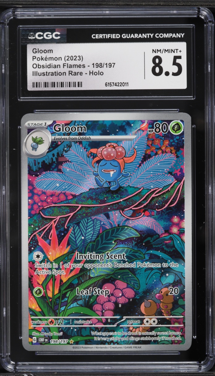 2023 Pokemon Scarlet & Violet Obsidian Flames IR Gloom #198 CGC 8.5 NM-MT+