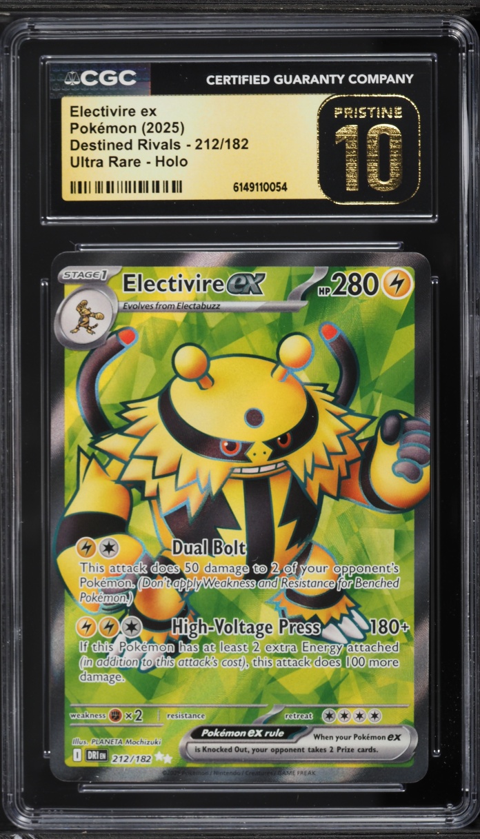 2025 Pokemon Scarlet & Violet Destined Rivals Full Art Electivire EX #212 CGC 10 PRISTINE