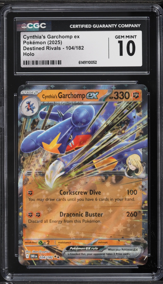 2025 Pokemon Scarlet & Violet Destined Rivals Holo Cynthia's Garchomp EX #104 CGC 10 GEM MINT