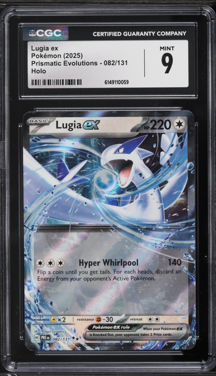 2025 Pokemon Scarlet & Violet Prismatic Evolutions Holo Lugia EX #82 CGC 9 MINT