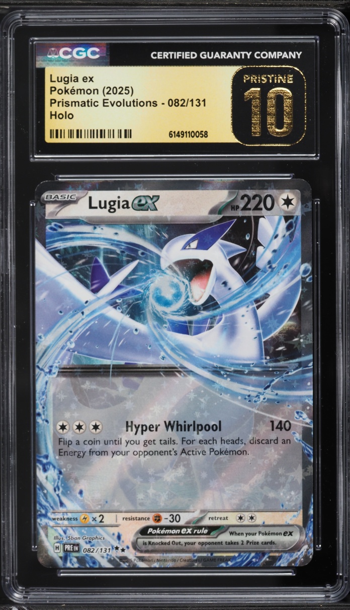 2025 Pokemon Scarlet & Violet Prismatic Evolutions Holo Lugia EX #82 CGC 10 PRISTINE
