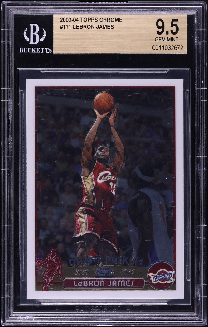 2003 Topps Chrome LeBron James ROOKIE #111 BGS 9.5 GEM MINT on