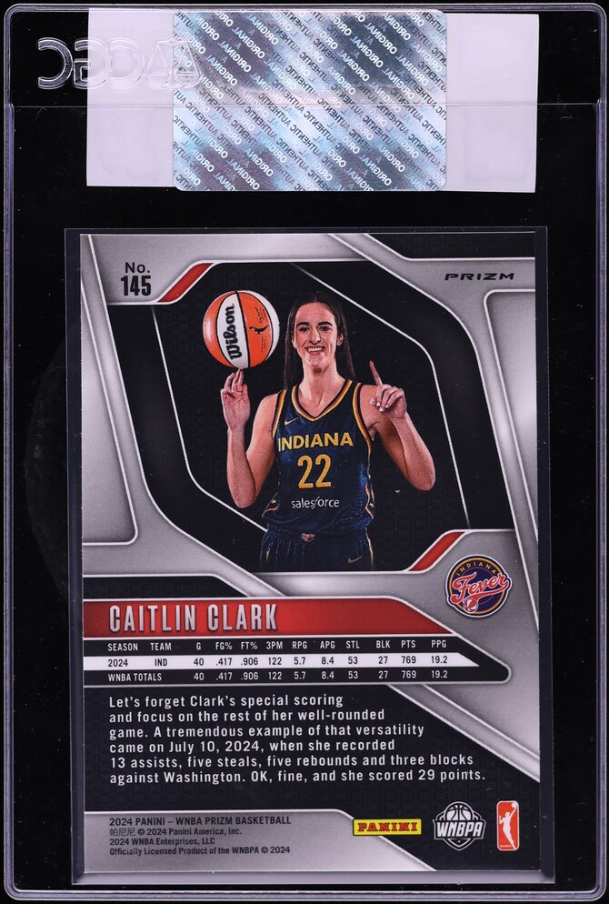 2024 Panini Prizm WNBA Ice Caitlin Clark ROOKIE #145 CGC AUTH