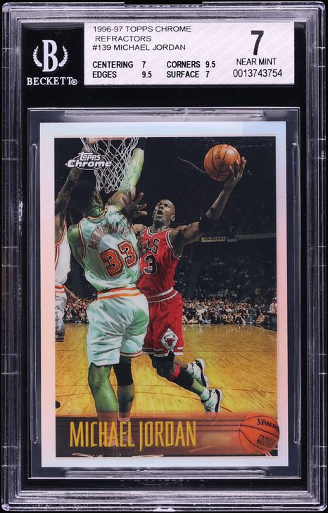 1996 Topps Chrome Refractor Michael Jordan #139 BGS 7 NRMT