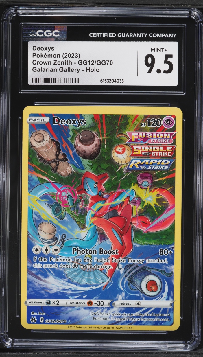 2023 Pokemon Sword & Shield Crown Zenith Galarian Gallery Alt Art Deoxys #GG12 CGC 9.5 MINT+