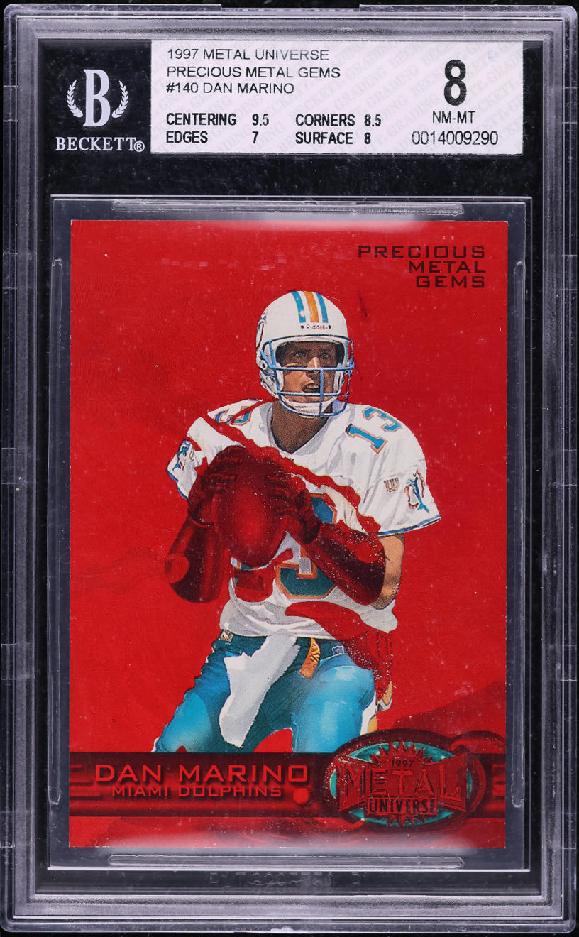 1997 Metal Universe Precious Metal Gems PMG Red Dan Marino /100 BGS 8 NM-MT