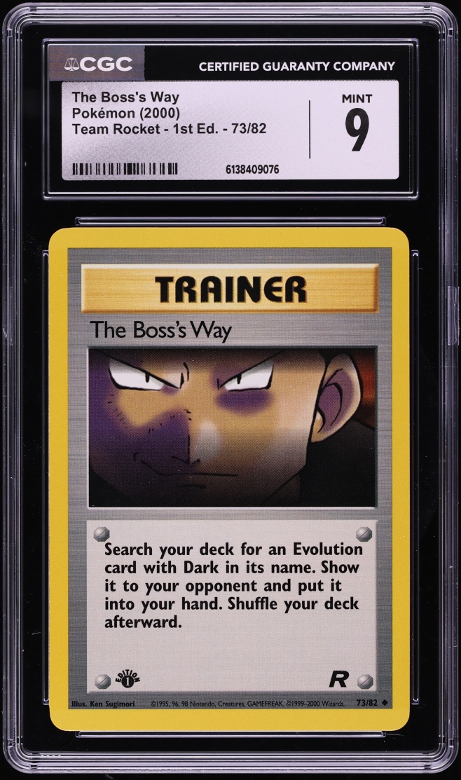 2000 Pokemon Team Rocket 1st Edition The Boss's Way #73 CGC 9 MINT