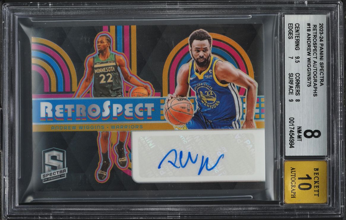 2023 Panini Spectra Retrospect Andrew Wiggins AUTO /75 #RSA-AWG BGS 8 ...