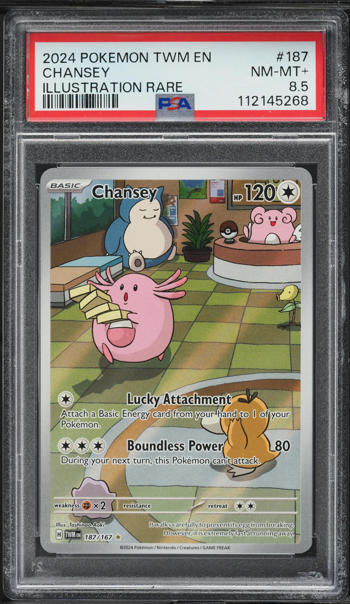 2024 Pokemon Scarlet & Violet Twilight Masquerade IR Chansey #187 PSA 8.5 NM-MT+