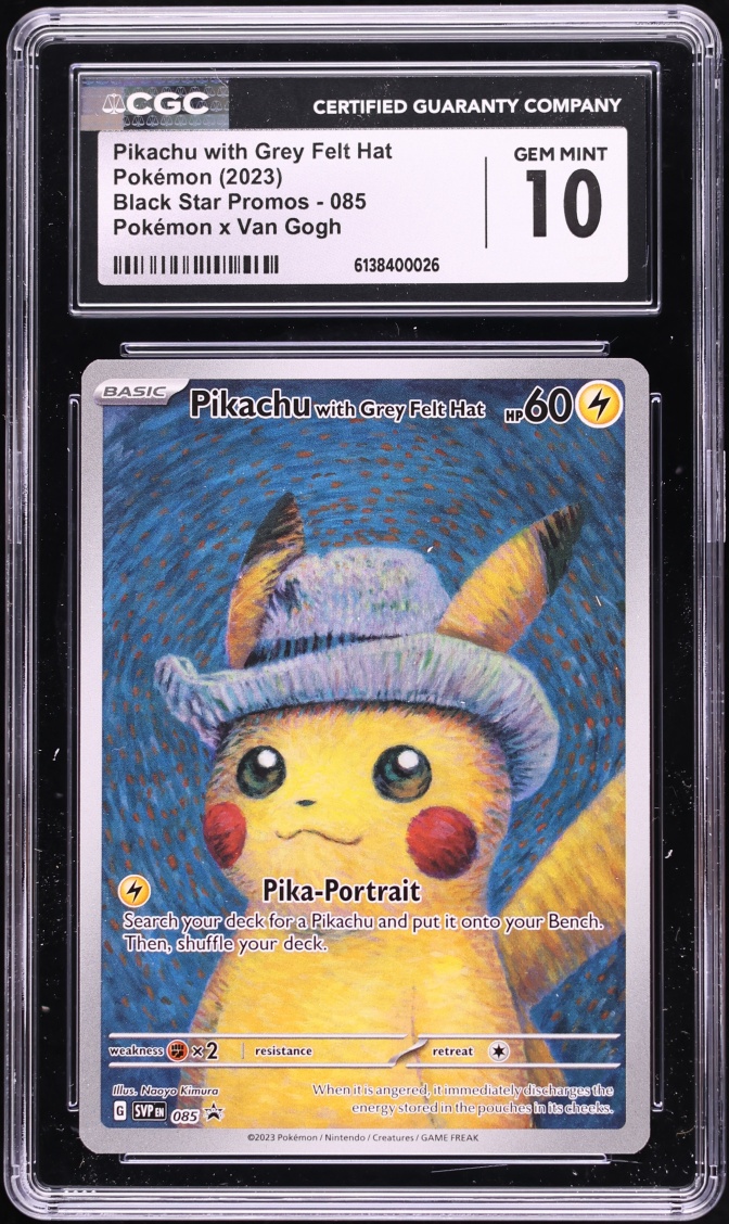 2023 Pokemon SV Promo Van Gogh Full Art Pikachu With Grey Felt Hat #85 CGC 10 GEM MINT