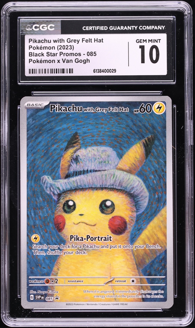 2023 Pokemon SV Promo Van Gogh Full Art Pikachu With Grey Felt Hat #85 CGC 10 GEM MINT