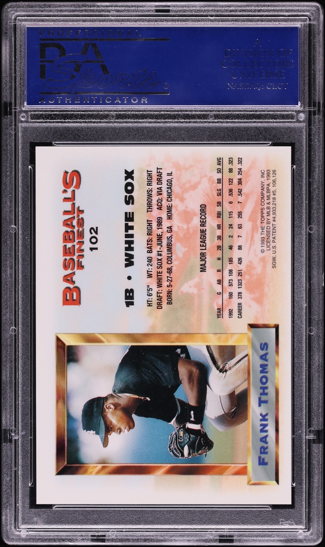 1993 Finest Refractor Frank Thomas ALL-STAR #102 PSA 10 GEM MINT