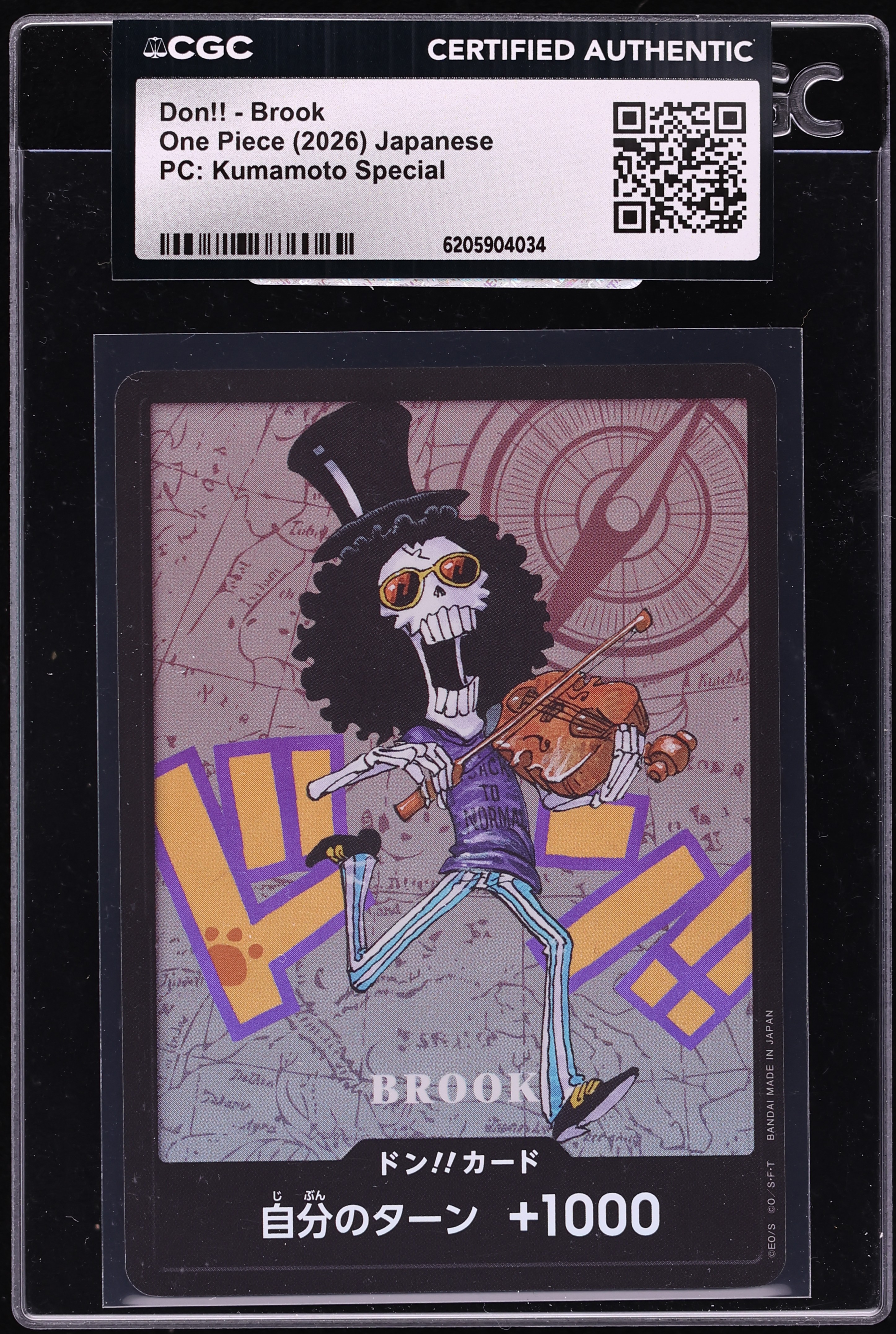 2026 One Piece Japanese Premium Collection Kumamoto Special Don!! Brook CGC AUTH
