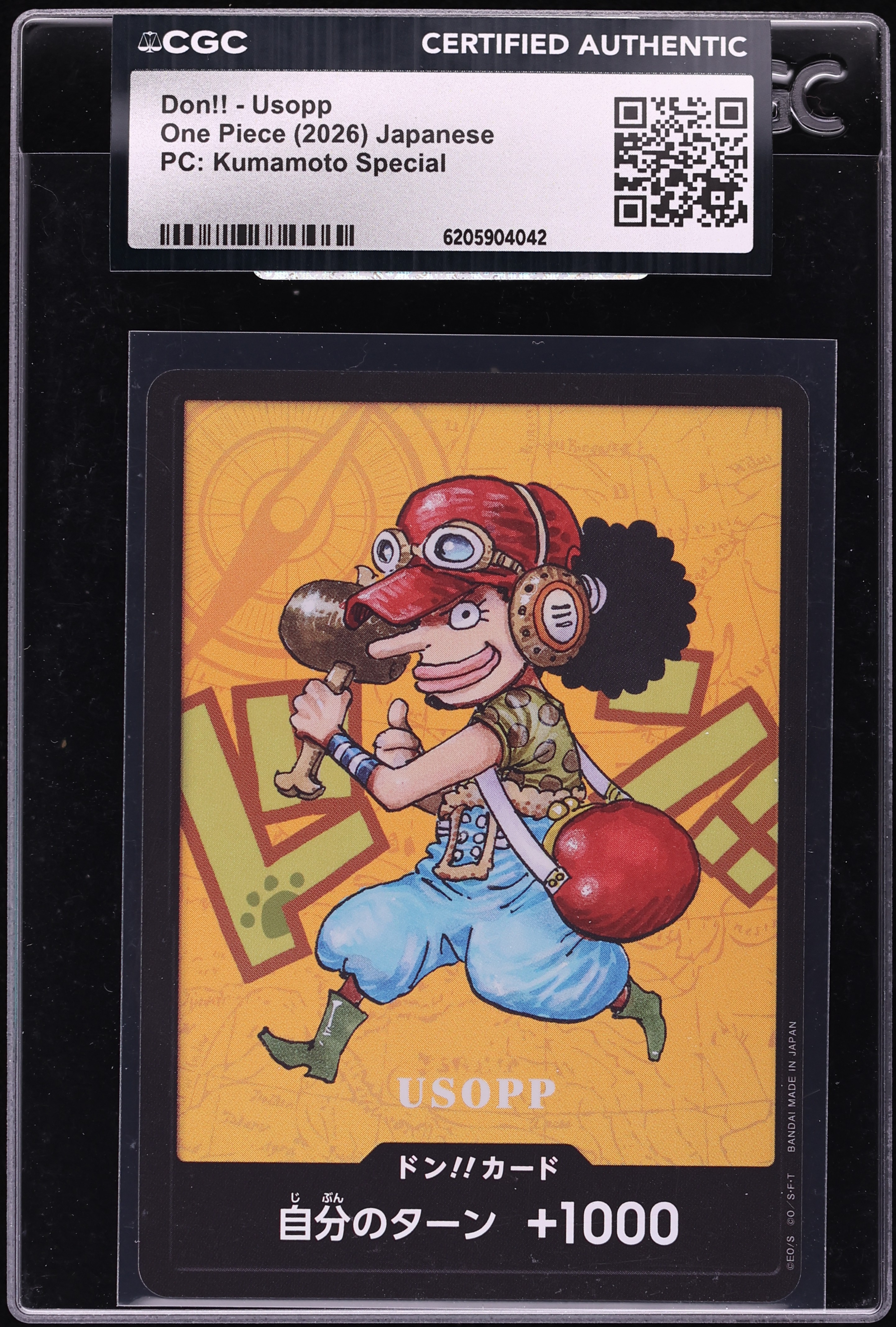 2026 One Piece Japanese Premium Collection Kumamoto Special Don!! Usopp CGC AUTH