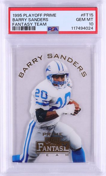 1995 Playoff Prime Fantasy Team Barry Sanders #FT15 PSA 10 GEM MINT - Photo 1