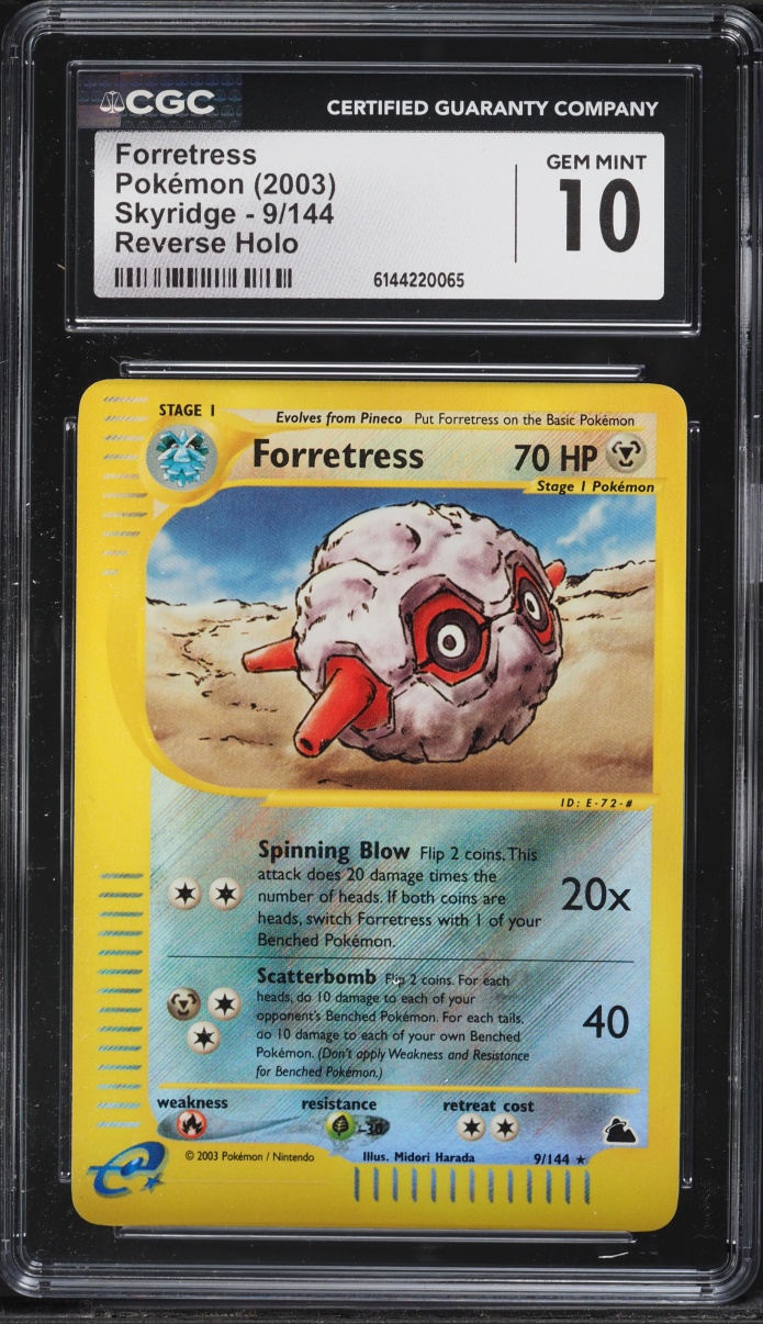 2003 Pokemon Skyridge Reverse Holo Forretress #9 CGC 10 GEM MINT