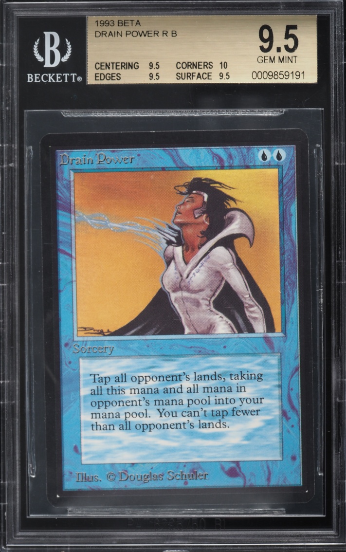 1993 Magic The Gathering MTG Beta Drain Power BGS 9.5 GEM MINT