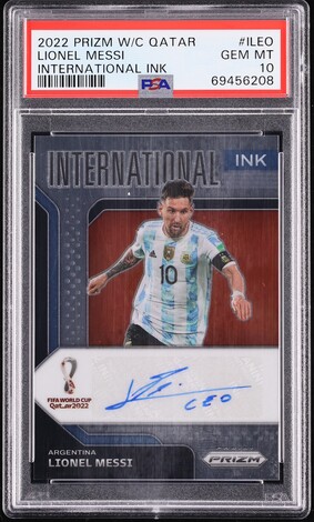 その他 ziyeck panini prizm Qatar signatur psa8 2022 Panini Prizm World Cup Qatar International Ink Lionel