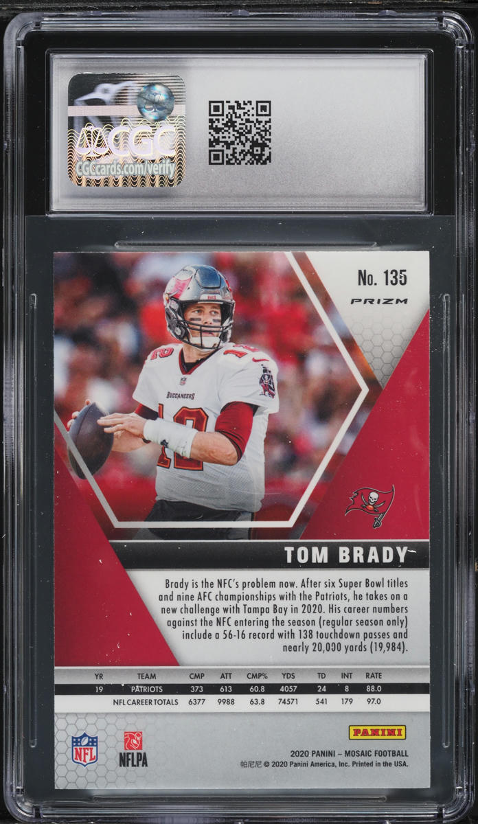 2020 Panini Mosaic Tom Brady #135 CSG 9.5 GEM MINT