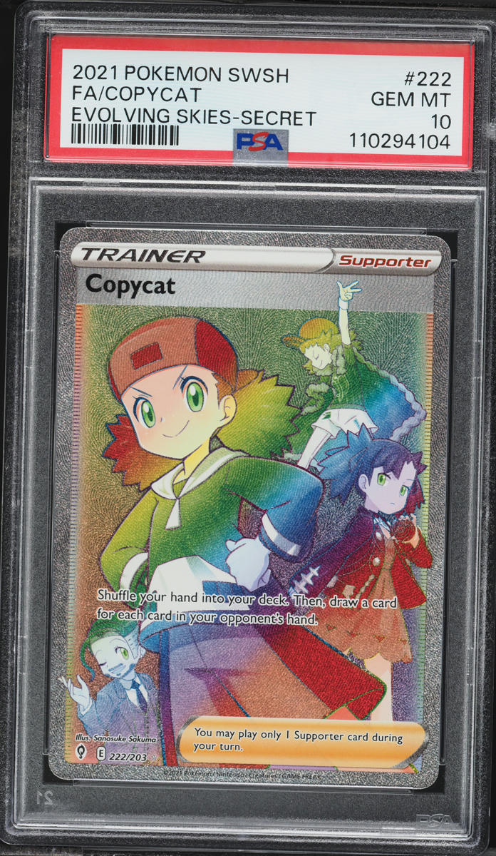 2021 Pokemon Sword & Shield Evolving Skies Rainbow Rare Copycat #222 PSA 10 GEM MINT