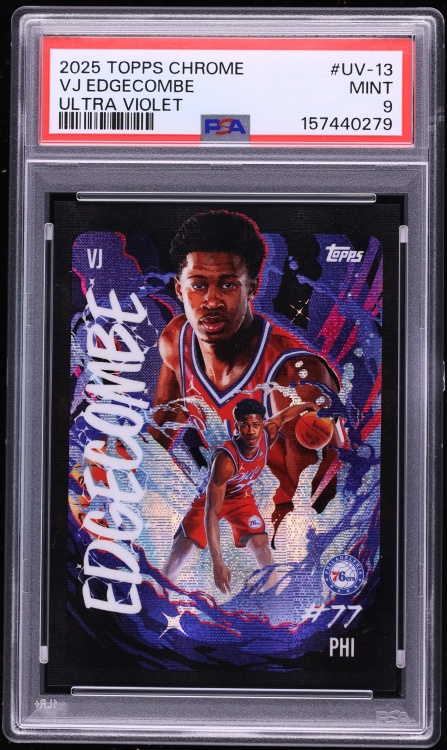 2025 Topps Chrome Ultra Violet VJ Edgecombe ROOKIE #UV-13 PSA 9 MINT - Photo 1