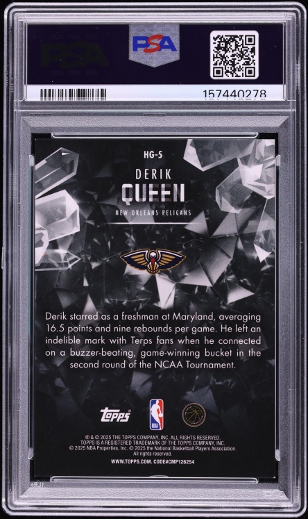2025 Topps Hidden Gems Derik Queen ROOKIE #HG-5 PSA 7 NRMT - Photo 2