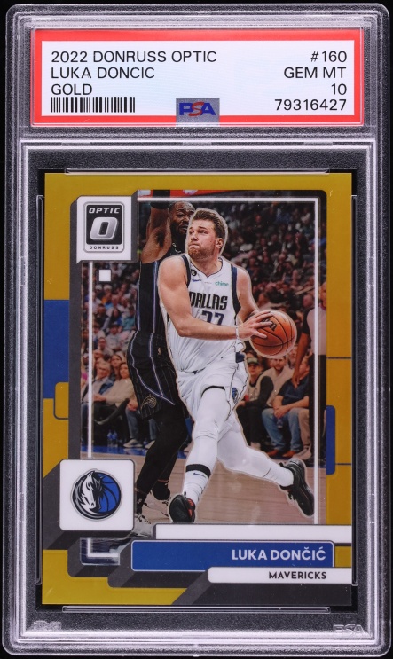 2022 Donruss Optic Gold Luka Doncic /10 #160 PSA 10 GEM MINT - Photo 1