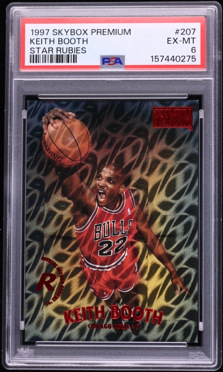 1997 Skybox Premium Star Rubies Keith Booth /50 #207 PSA 6 EXMT - Photo 1