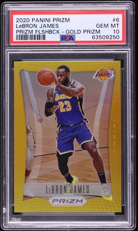 2020 Panini Prizm Flashback Gold LeBron James /10 #6 PSA 10 GEM MINT