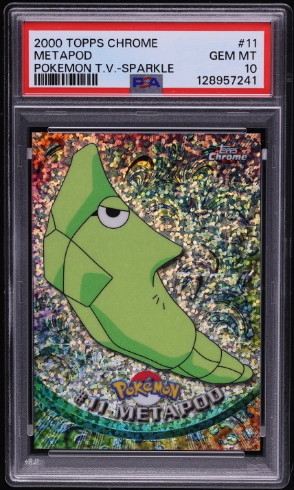 2000 Topps Chrome Pokemon Series 1 Sparkle Metapod #11 PSA 10 GEM MINT