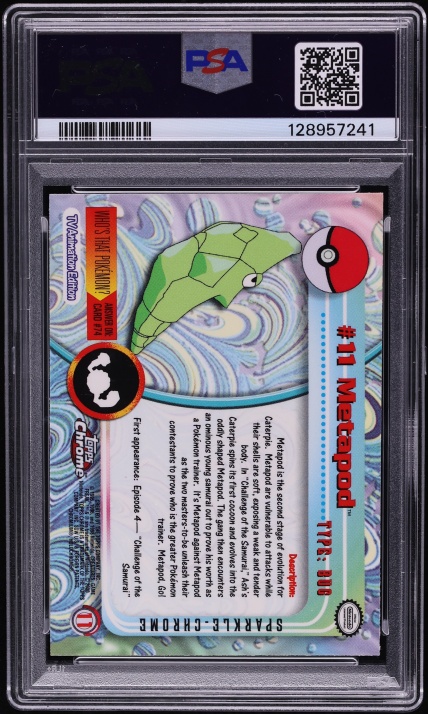 2000 Topps Chrome Pokemon Series 1 Sparkle Metapod #11 PSA 10 GEM MINT