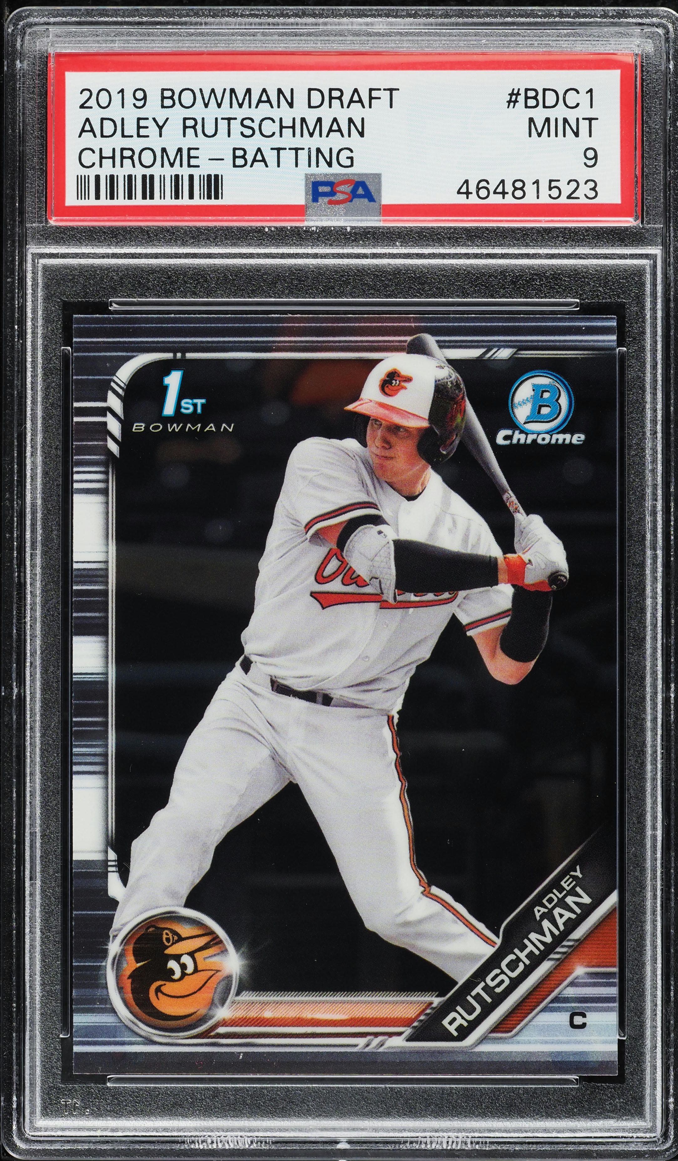 2019 Bowman Chrome Draft Batting Adley Rutschman ROOKIE #BDC1 PSA 9 MINT