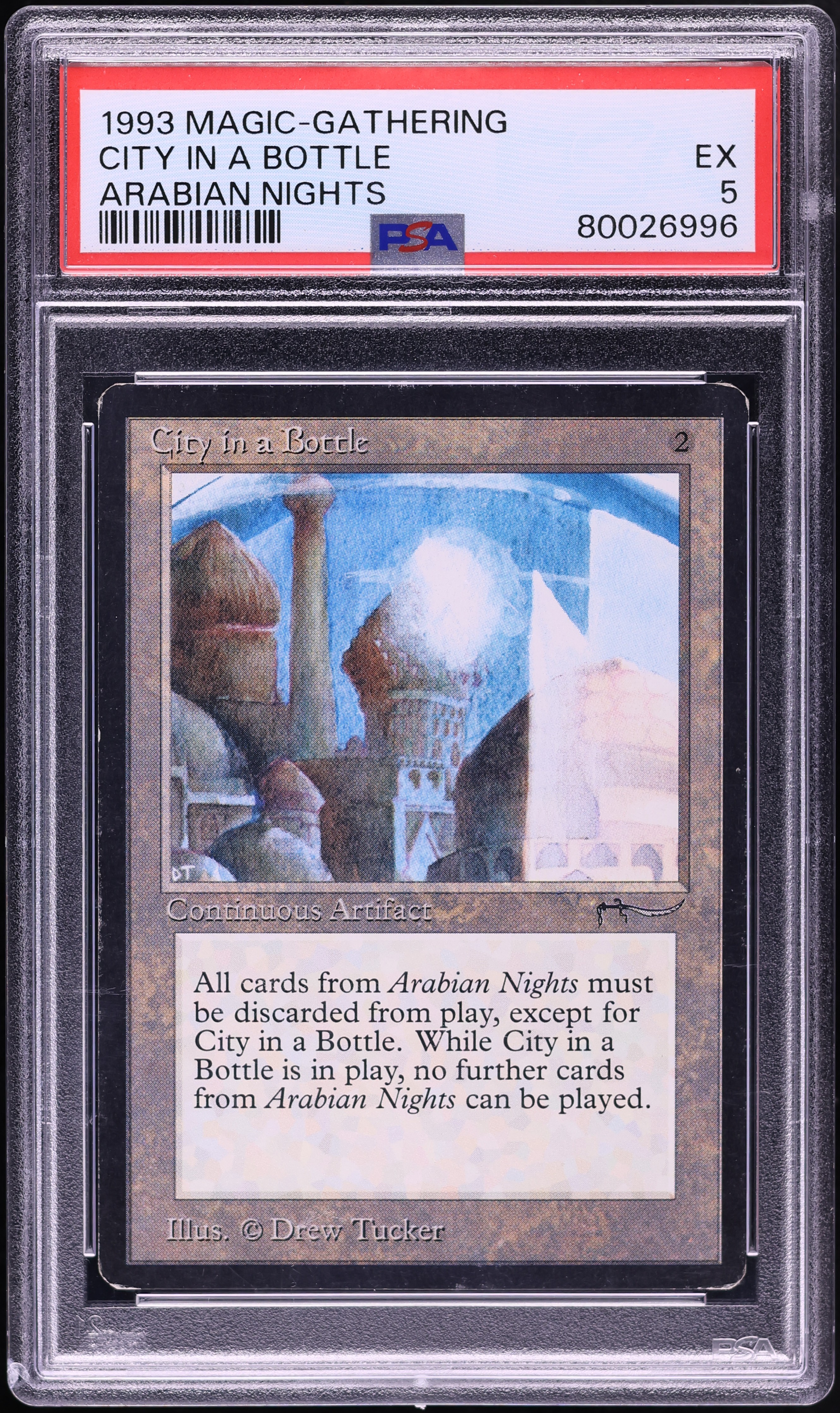 1993 Magic The Gathering MTG Arabian Nights City In A Bottle PSA 5 EX