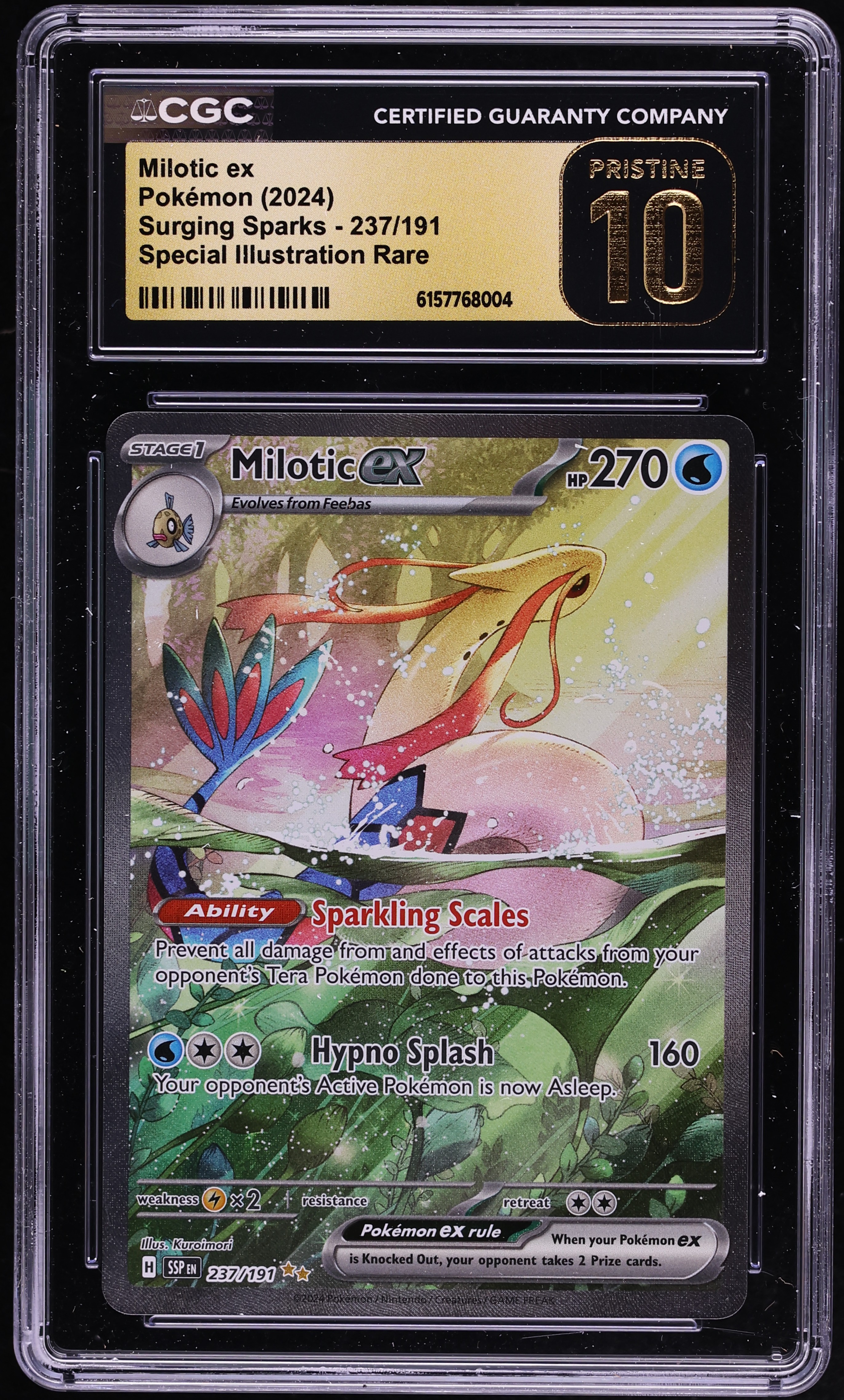 2024 Pokemon Scarlet & Violet Surging Sparks SIR Milotic Ex #237 CGC 10 PRISTINE