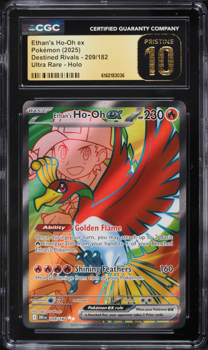 2025 Pokemon Scarlet & Violet Destined Rivals Full Art Ethan's Ho-Oh Ex #209 CGC 10 PRISTINE